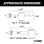CURT hitch and coupler lock combo pack for trailer security with chrome finish