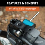 CURT hitch and coupler lock combo pack for trailer security with chrome finish