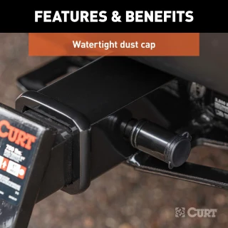 CURT hitch lock with barbell design and 5/8 inch pin for 2 inch receiver tube