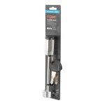 CURT coupler lock with chrome finish and barbell design, fits 3-3/8 inch span latch-type couplers.