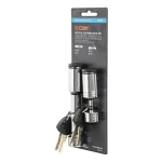 CURT hitch lock and coupler lock with chrome finish for secure towing