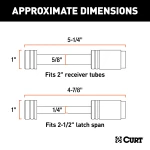 CURT hitch lock and coupler lock set in chrome, preventing trailer theft