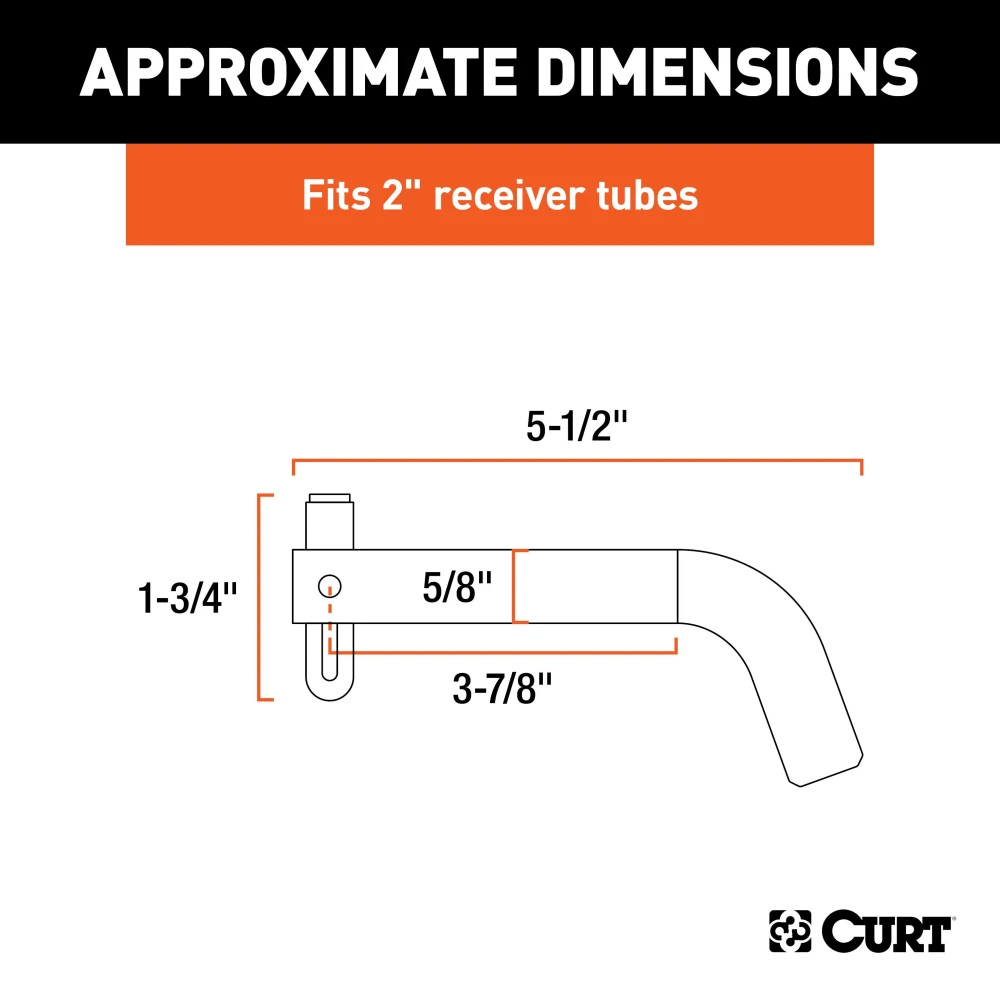 CURT 5/8 inch hitch pin with swivel clip, ideal for 2 or 2-1/2 inch hitch receivers.
