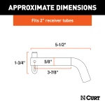 CURT 5/8 inch hitch pin with swivel clip, ideal for 2 or 2-1/2 inch hitch receivers.