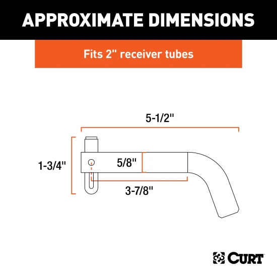 CURT 5/8 inch hitch pin with swivel clip, ideal for 2 or 2-1/2 inch hitch receivers.
