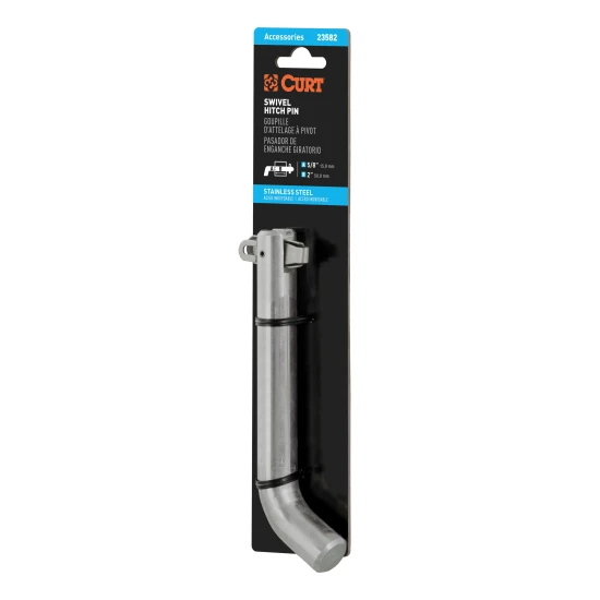CURT 5/8 inch hitch pin with swivel clip, ideal for 2 or 2-1/2 inch hitch receivers.