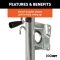 CURT marine trailer jack with zinc finish and a side-wind handle, featuring a 6-inch wheel and 1,000 lbs capacity.