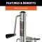 CURT marine trailer jack with zinc finish and a side-wind handle, featuring a 6-inch wheel and 1,000 lbs capacity.
