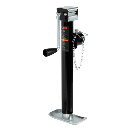 CURT pipe mount swivel jack with 5,000 lbs support and 15 inch lift capacity