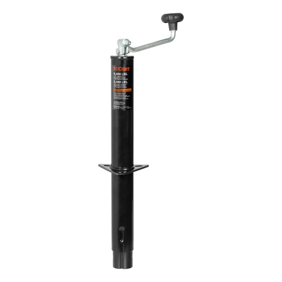 CURT A-frame trailer jack with top-wind handle, 5000 lbs capacity, black finish