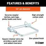 CURT safety pin with 1/4 inch diameter and zinc-plated finish