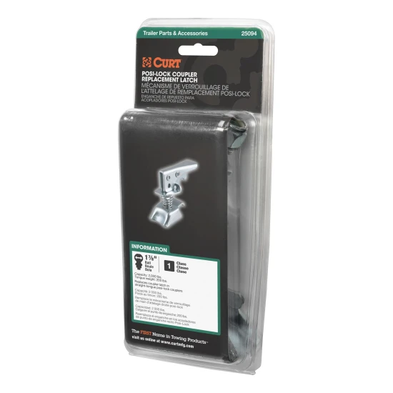 CURT Posi-Lock trailer coupler latch with adjustable design and durable zinc finish for secure towing