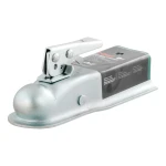 CURT straight-tongue coupler with Posi-Lock latch, 2" ball fit, 3,500 lbs capacity, zinc finish