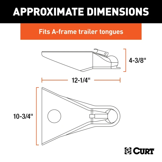 CURT A-frame Trailer Coupler with Easy-Lock Latch System CURT A-frame trailer coupler with easy-lock latch, 10,000 lbs GTW, black finish