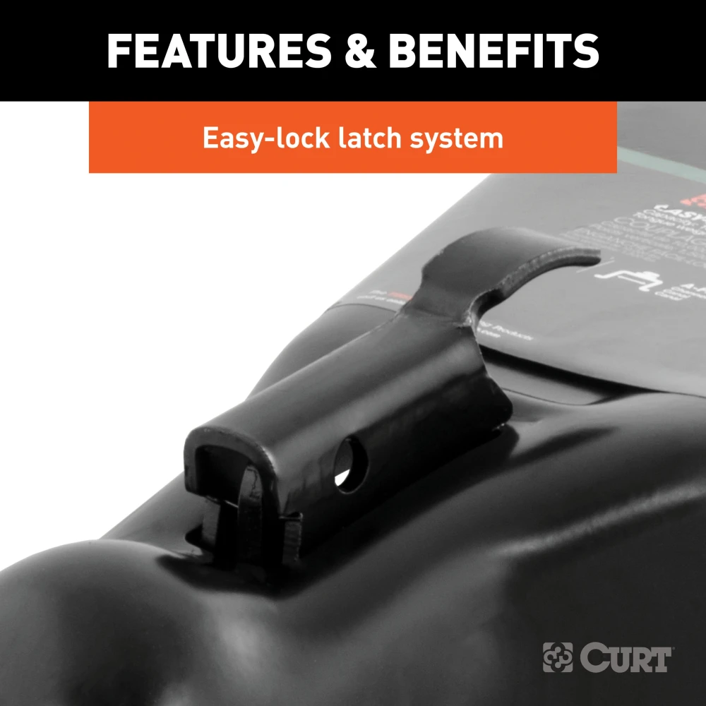 CURT A-frame trailer coupler with easy-lock latch, 10,000 lbs GTW, black finish