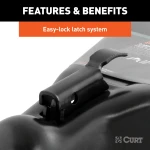 CURT A-frame trailer coupler with easy-lock latch, 10,000 lbs GTW, black finish