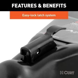 CURT A-frame trailer coupler with easy-lock latch, 10,000 lbs GTW, black finish