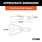 CURT A-frame coupler with sleeve-lock latch and carbide black finish for RV trailers, fits 2 inch ball, 7000 lbs capacity
