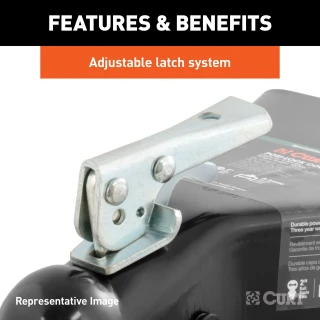 CURT Posi-Lock latch with adjustable mechanism and zinc finish for A-frame couplers