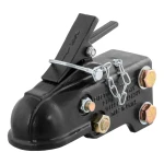 CURT adjustable channel coupler with durable black powder coat finish and safety features