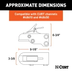 CURT adjustable channel coupler with durable black powder coat finish and safety features