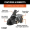CURT Adjustable Channel Coupler with Lockable Latch CURT adjustable channel coupler with durable black powder coat finish and safety features