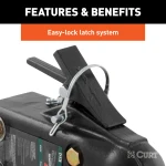 CURT adjustable channel coupler with durable black powder coat finish and safety features