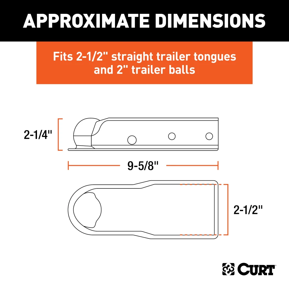 CURT QuickPin trailer coupler with hitch pin for easy towing connection