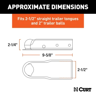 CURT QuickPin trailer coupler with hitch pin for easy towing connection