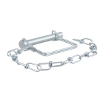 CURT safety pin with zinc finish, 3/8 inch diameter, 12 inch chain