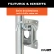 CURT marine trailer jack with 1200 lbs capacity, zinc finish, 6-inch wheel, and swivel design for trailers.