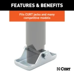 CURT jack foot attachment for trailer stability, bolt-on system