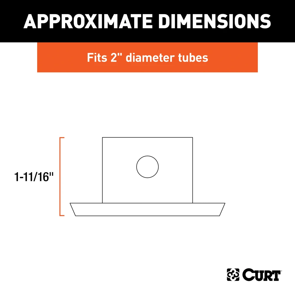CURT steel trailer jack foot with safety pin attachment for 2,000 lbs weight capacity