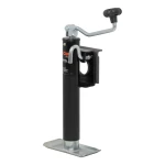 CURT swivel trailer jack, black powdercoat finish, 3000 lbs support capacity, 2000 lbs lift capacity, top-wind handle