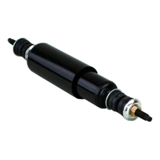 Black Lippert replacement shock for RV trailer suspension with bolt-on kit components