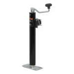 CURT pipe mount swivel jack with a foot plate, ideal for trailers up to 5,000 lbs.
