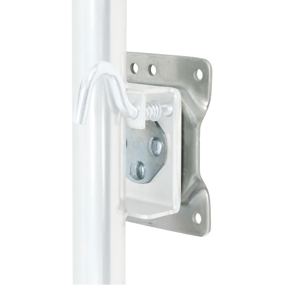 CURT bolt-through jack mounting bracket compatible with marine jacks, featuring secure swivel design and zinc finish.