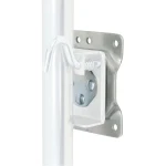 CURT bolt-through jack mounting bracket compatible with marine jacks, featuring secure swivel design and zinc finish.