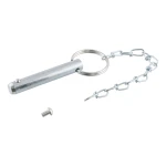 CURT retainer pin with chain for pipe-mount swivel jacks, ideal for trailers