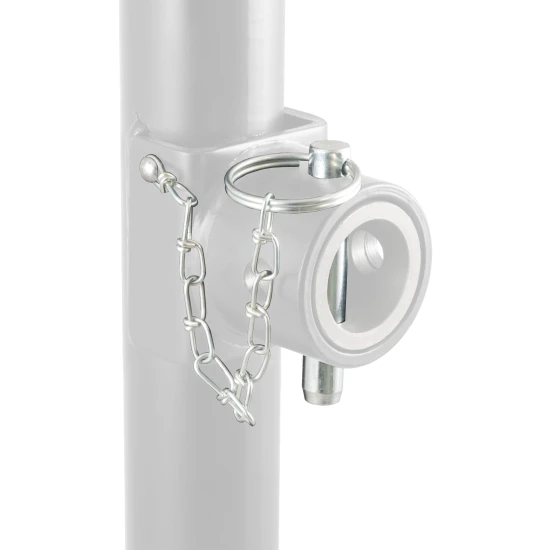 CURT retainer pin with chain for pipe-mount swivel jacks, ideal for trailers