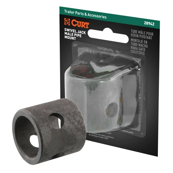 CURT male pipe mount bracket for swivel jacks with 9/16 inch pin hole