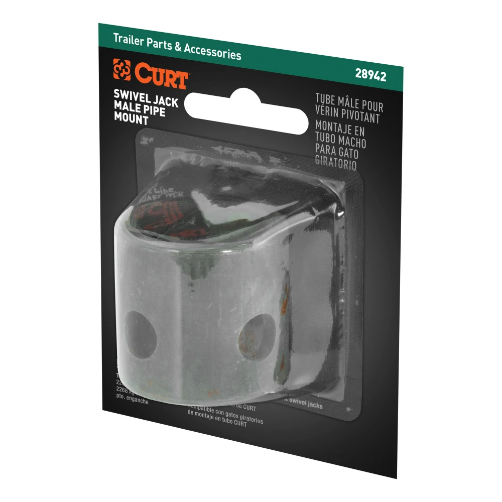 CURT male pipe mount bracket for swivel jacks with 9/16 inch pin hole
