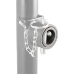 CURT male pipe end mounting bracket for trailer jacks with 5/8 inch pin hole, allows jack to swivel and fold easily.