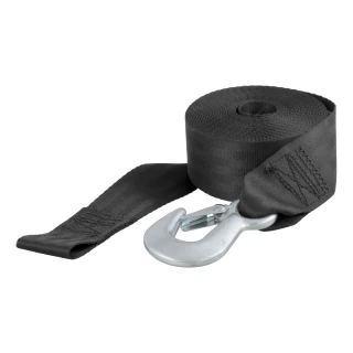 CURT 20-foot strap with zinc hook, 1,333 lbs work load limit for easy boat trailering.