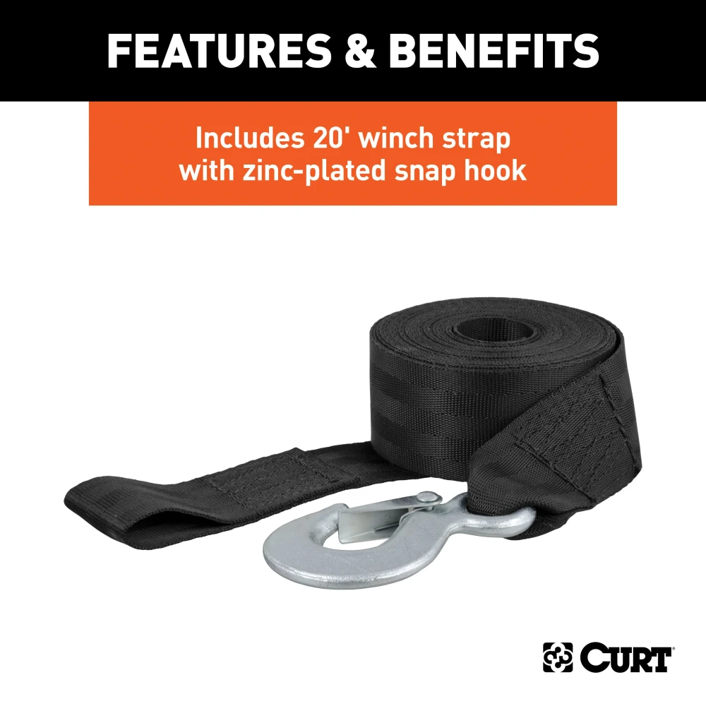 CURT hand winch with 1,400 lbs capacity and gear ratio 4.2:1, used for boat trailers and hoisting applications.