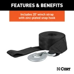 CURT hand winch with 1,400 lbs capacity and gear ratio 4.2:1, used for boat trailers and hoisting applications.
