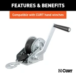 CURT winch strap with nylon web, zinc snap hook, and 20 ft length