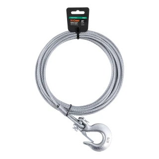 CURT winch cable with zinc snap hook, 25 feet long, for boat trailers