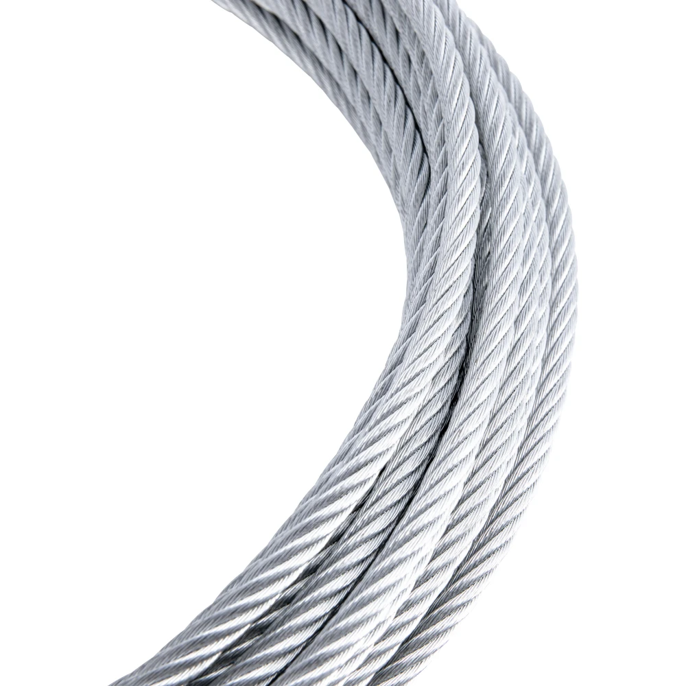 CURT winch cable with zinc-plated snap hook, 50 feet length, 7/32 inch steel, 5600 lbs break strength