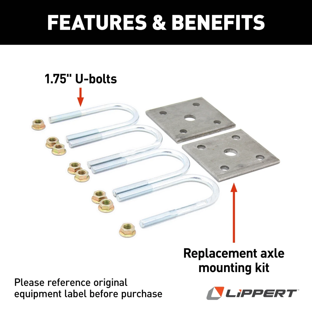 Lippert axle mounting kit for RV trailer suspension repair